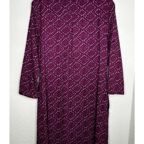 Title Nine Dress Womens Large Adventurista Nimblene Geometric 3/4 Sleeve Stretch - Picture 2 of 13